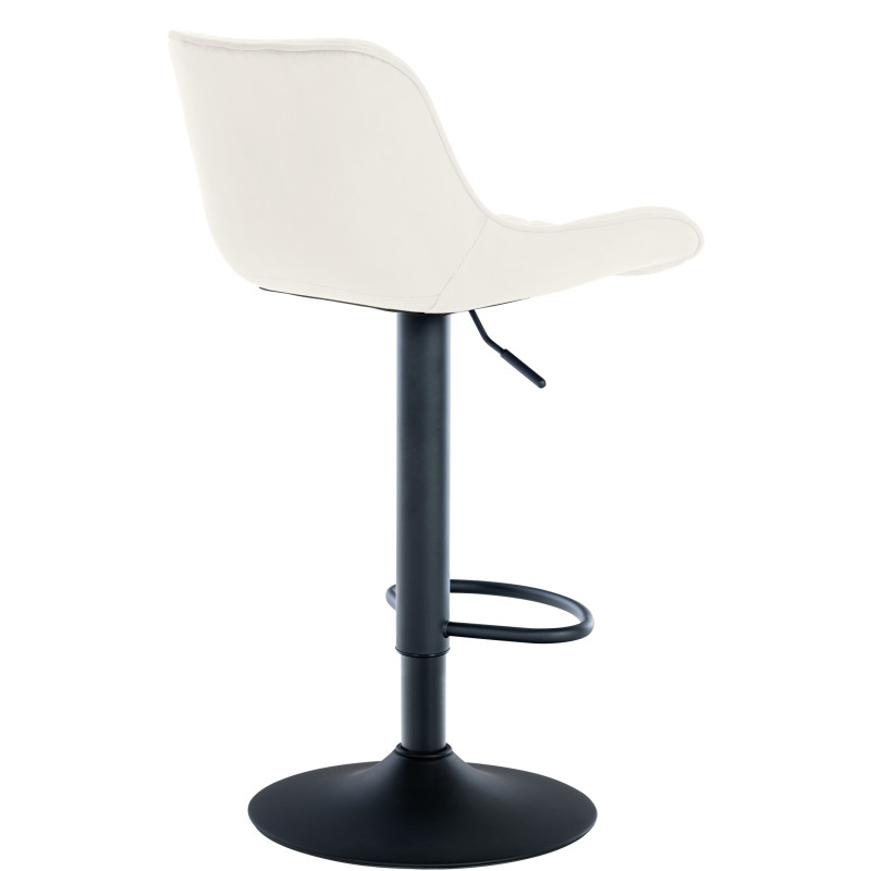Tabouret de bar Minosa en velours, crème