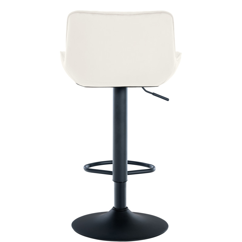 Tabouret de bar Minosa en velours, crème
