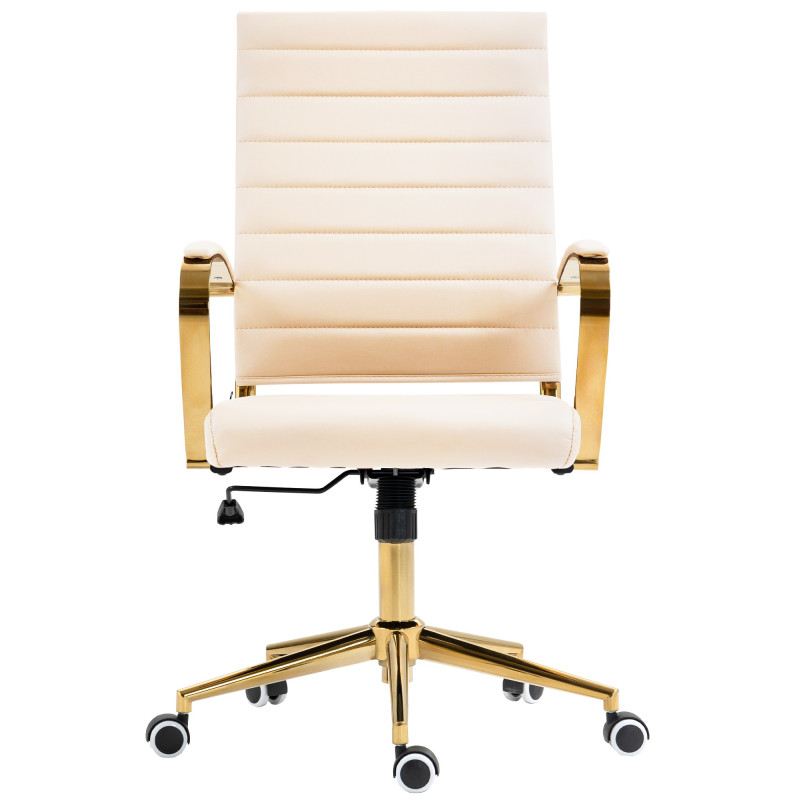 Chaise de bureau Havana en similicuir crème
