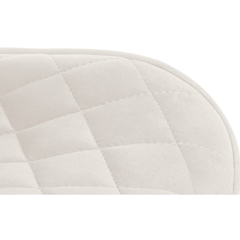 Tabouret de bar Minosa en velours, crème