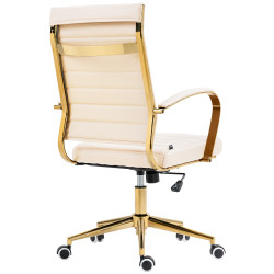 Chaise de bureau Havana en similicuir crème