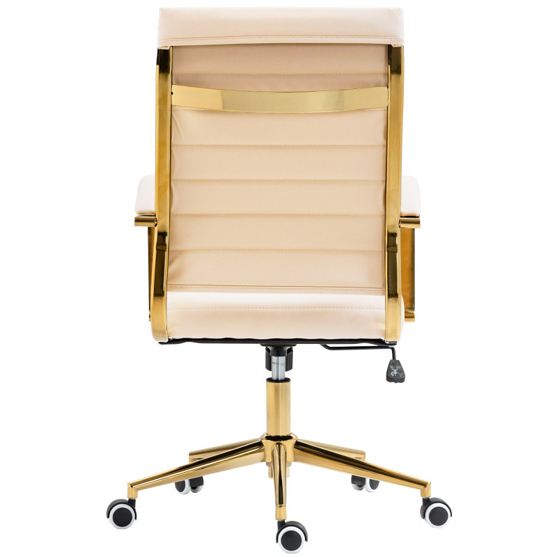 Chaise de bureau Havana en similicuir crème