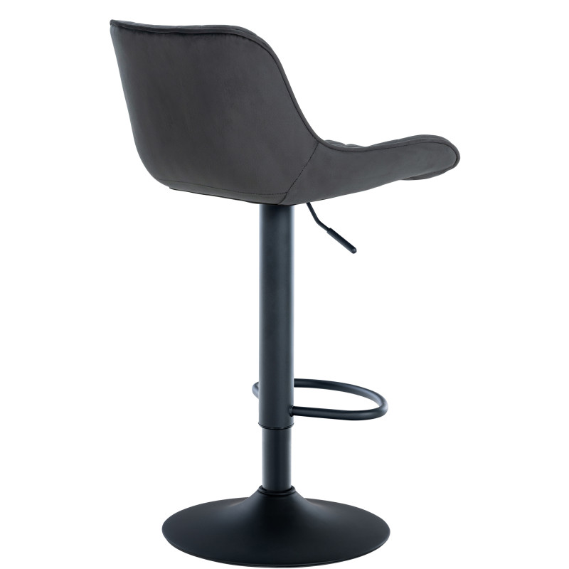 Tabouret de bar Minosa en velours noir