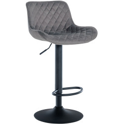 Tabouret de bar Minosa en velours gris foncé