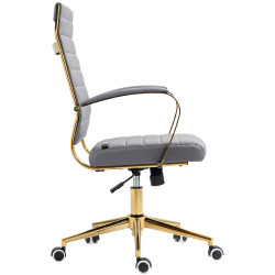 Chaise de bureau Havana en similicuir gris