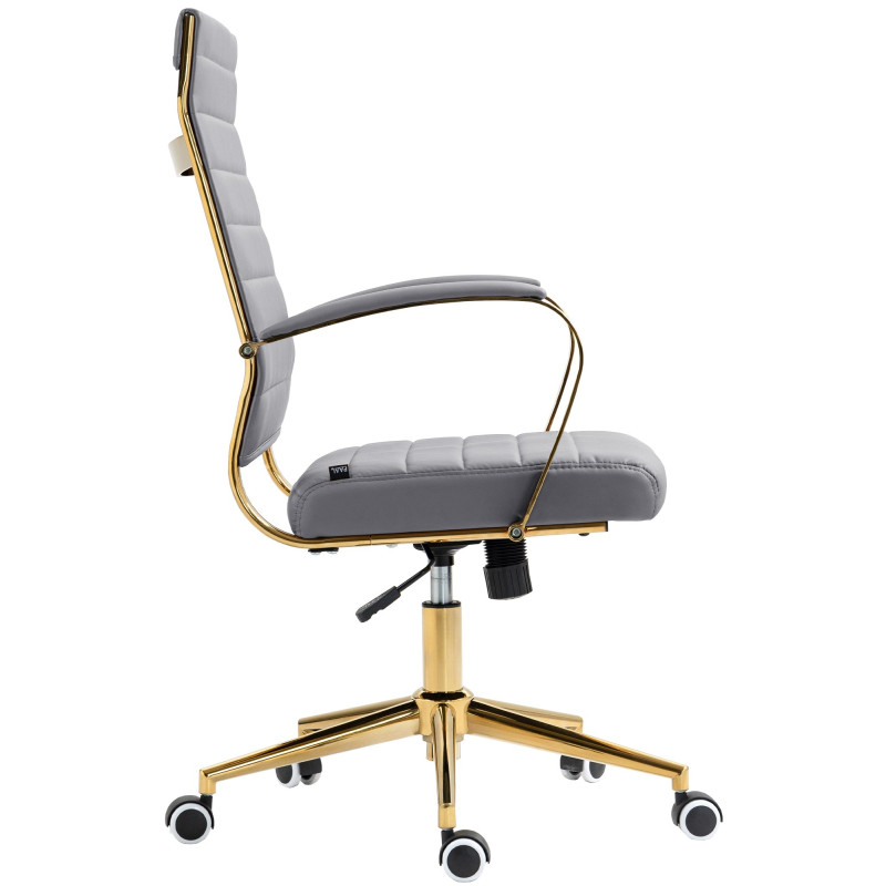 Chaise de bureau Havana en similicuir gris