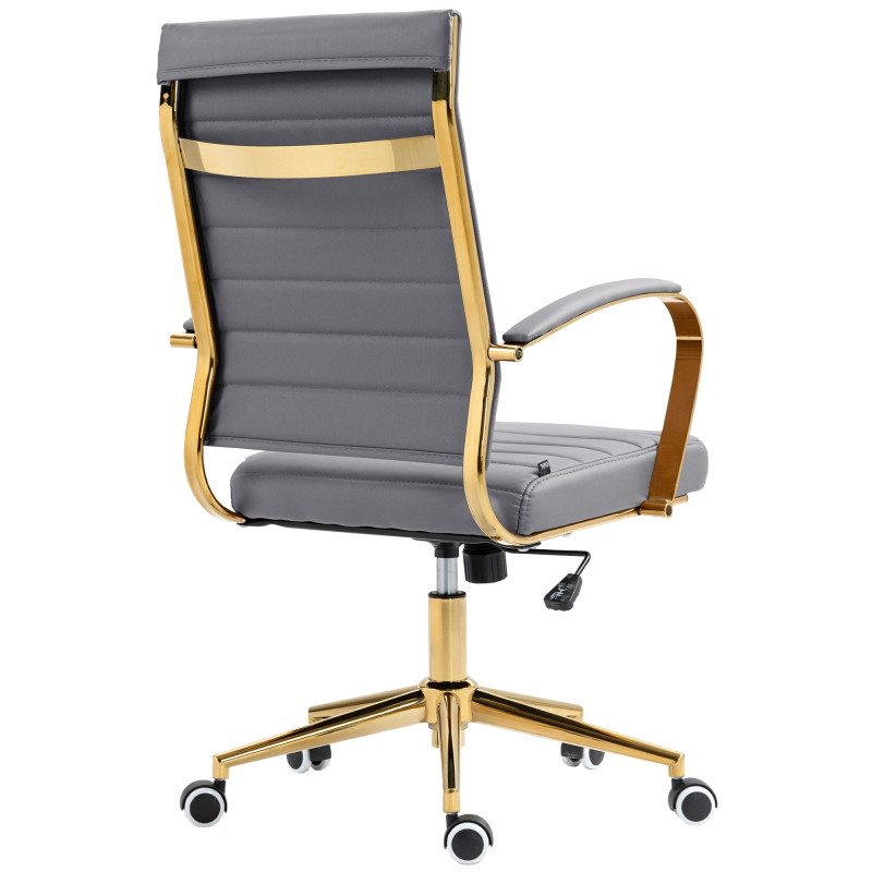 Chaise de bureau Havana en similicuir gris