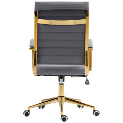 Chaise de bureau Havana en similicuir gris