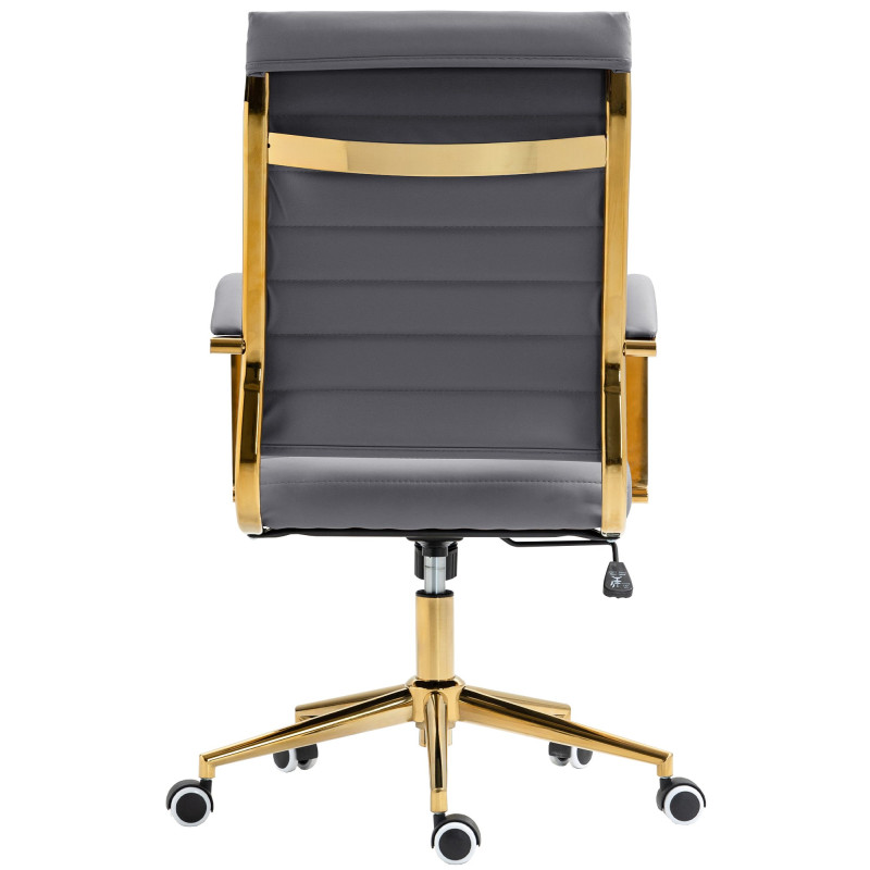 Chaise de bureau Havana en similicuir gris