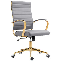 Chaise de bureau Havana en similicuir gris