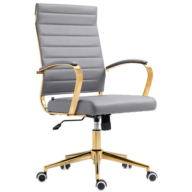 Chaise de bureau Havana en similicuir gris