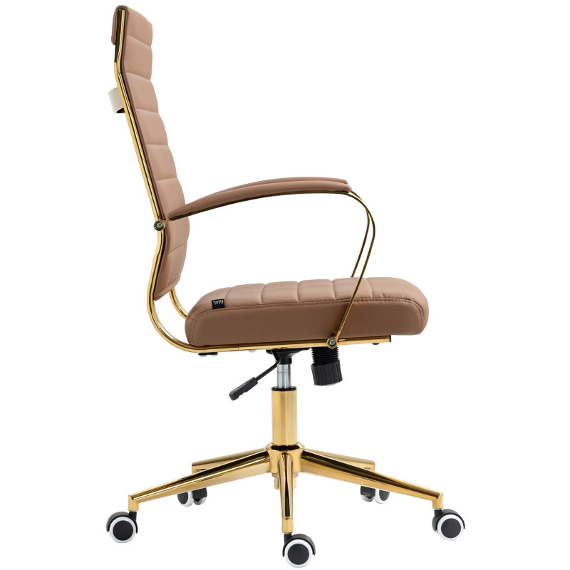 Chaise de bureau Havana en similicuir marron clair