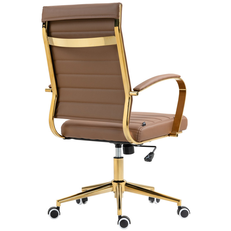 Chaise de bureau Havana en similicuir marron clair