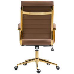 Chaise de bureau Havana en similicuir marron clair