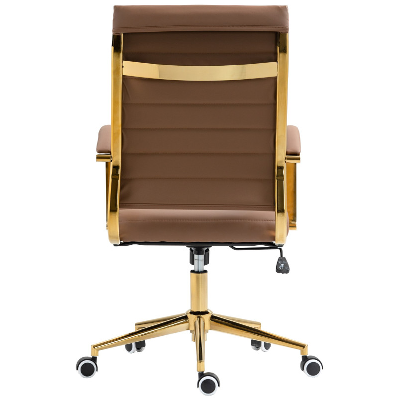 Chaise de bureau Havana en similicuir marron clair