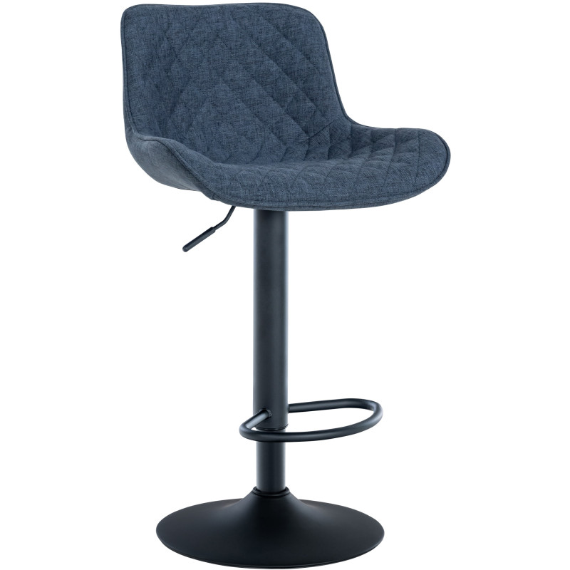 Tabouret de bar Minosa, tissu bleu