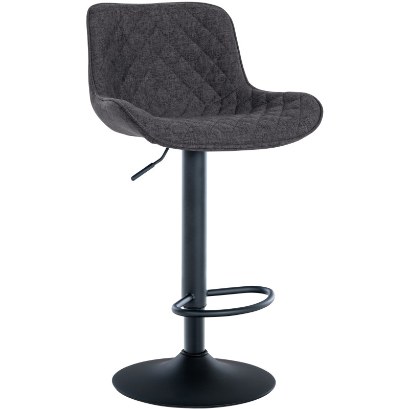 Tabouret de bar Minosa, tissu noir