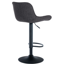 Tabouret de bar Minosa, tissu noir
