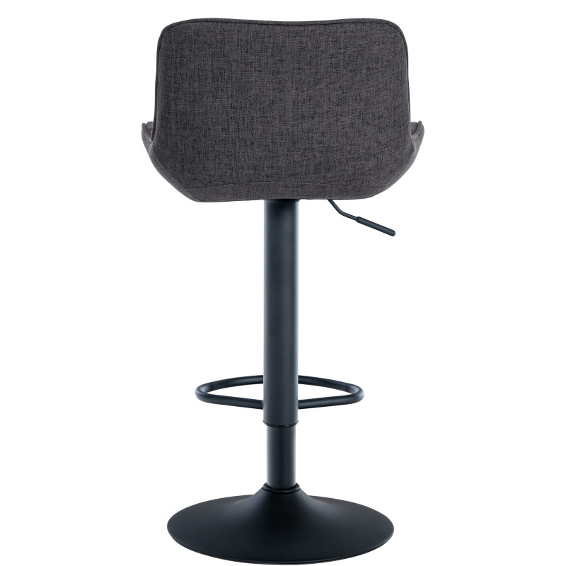 Tabouret de bar Minosa, tissu noir