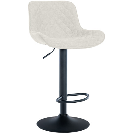 Tabouret de bar Minosa, tissu crème