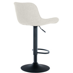 Tabouret de bar Minosa, tissu crème