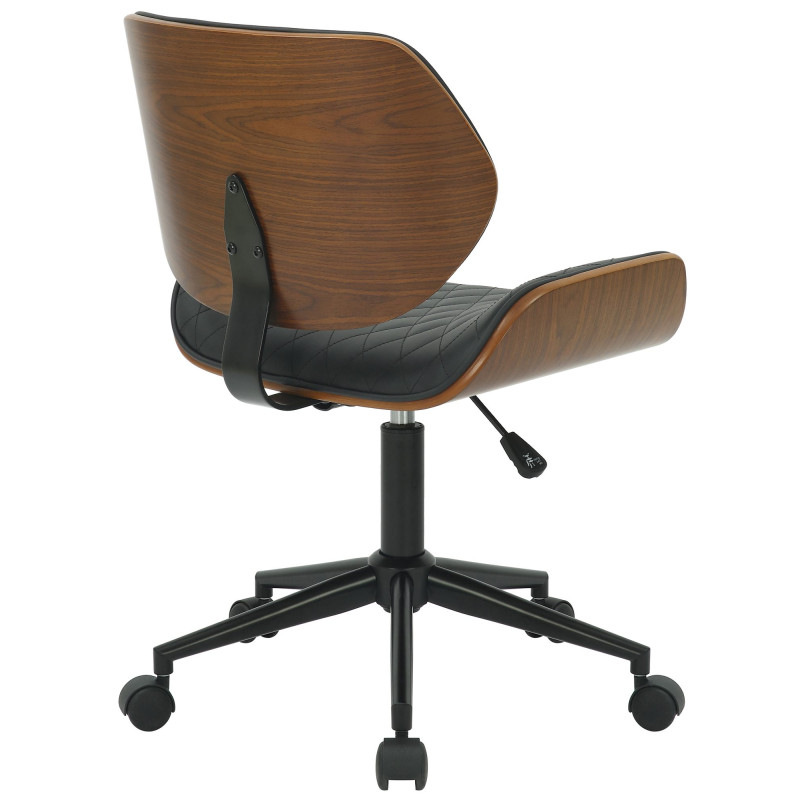Chaise de bureau Harvest en similicuir noyer/noir