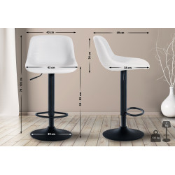 Tabouret de bar Loft, similicuir, blanc