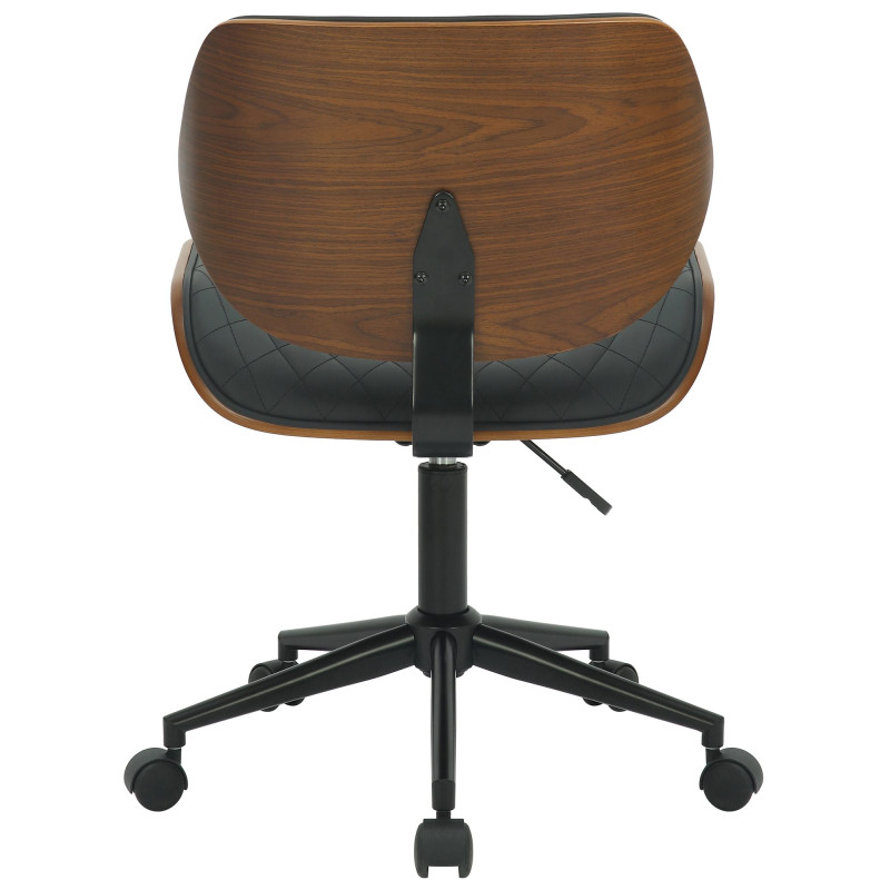 Chaise de bureau Harvest en similicuir noyer/noir