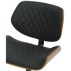 Chaise de bureau Harvest en similicuir noyer/noir