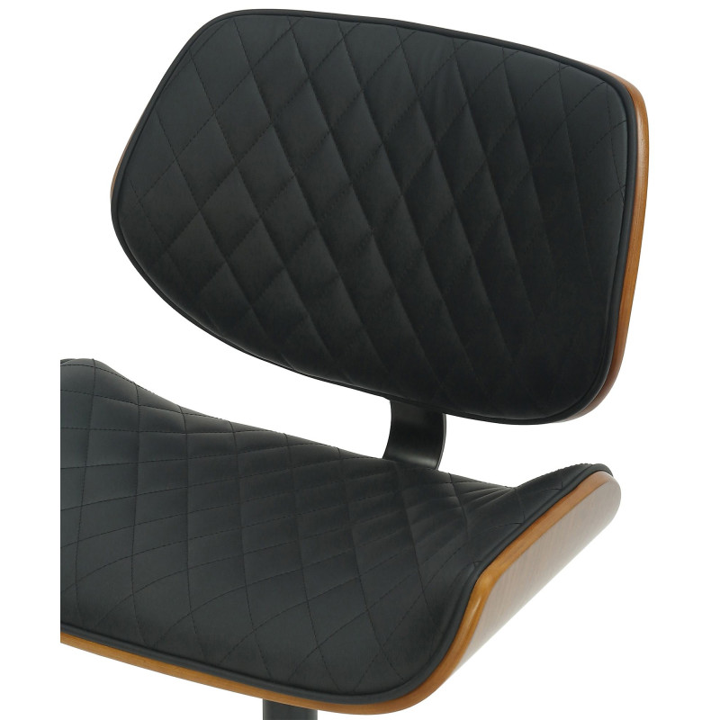 Chaise de bureau Harvest en similicuir noyer/noir