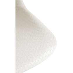 Banqueta alta estilo loft, em couro sintético, cor creme.