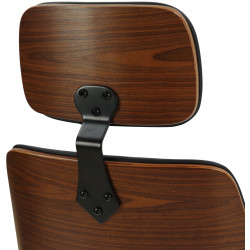Chaise de bureau Lugo en cuir artificiel noyer/noir