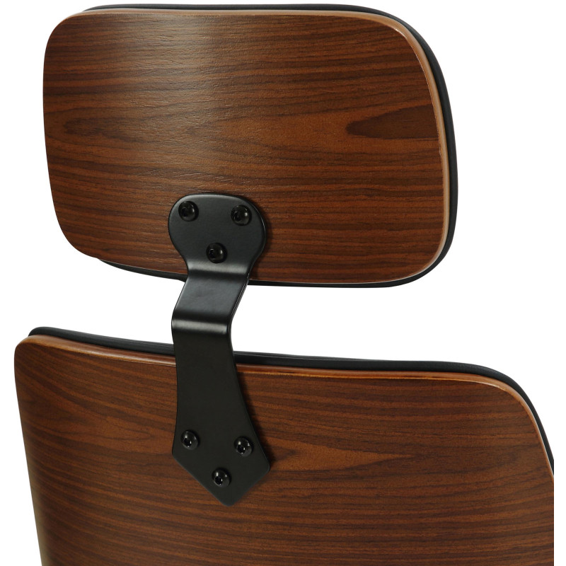 Chaise de bureau Lugo en cuir artificiel noyer/noir