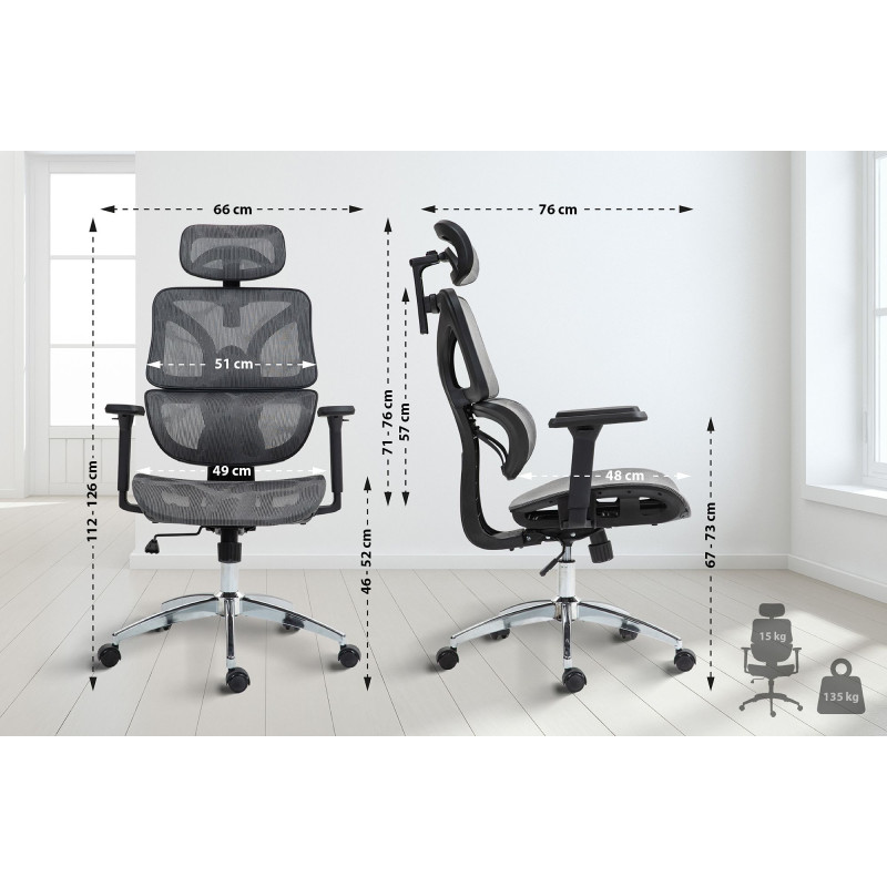 Chaise de bureau Deshler gris