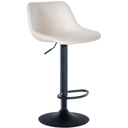 Tabouret de bar Loft en velours, crème