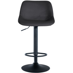 Taburete de bar tipo loft, terciopelo, negro