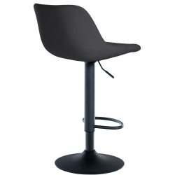 Tabouret de bar Loft, velours, noir