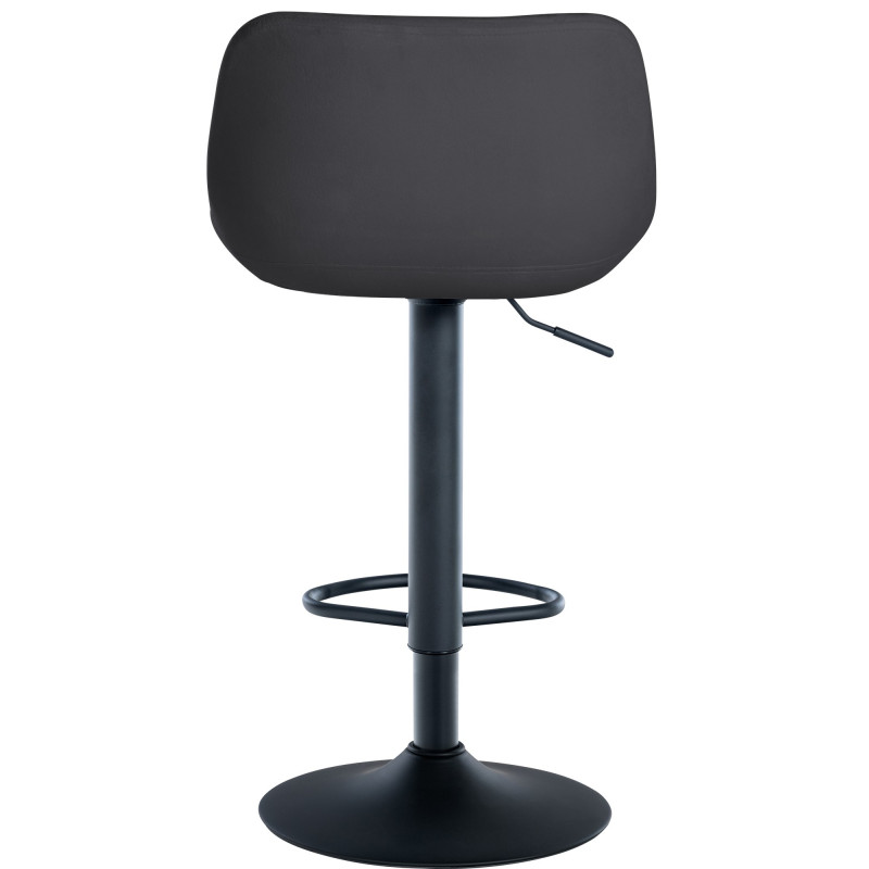Tabouret de bar Loft, velours, noir