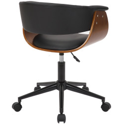 Chaise de bureau Bruce en similicuir noyer/noir