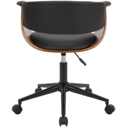 Chaise de bureau Bruce en similicuir noyer/noir