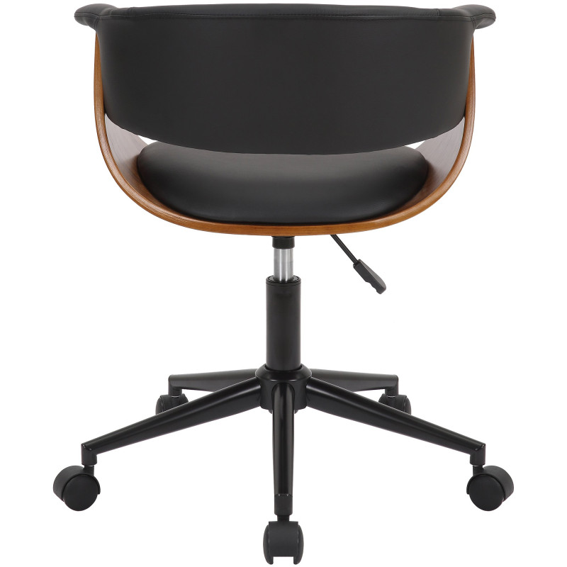 Chaise de bureau Bruce en similicuir noyer/noir
