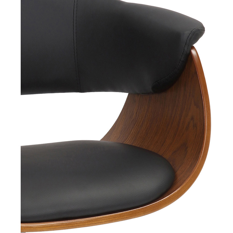 Chaise de bureau Bruce en similicuir noyer/noir
