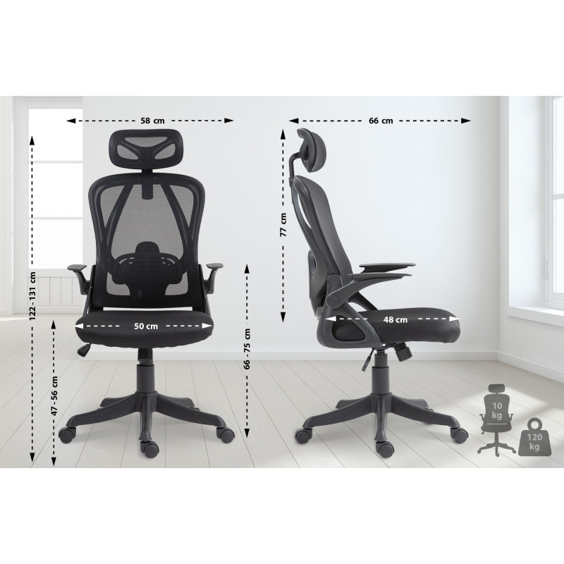 Chaise de bureau Taos noir