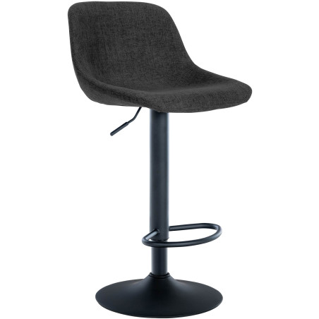 Tabouret de bar loft, tissu noir