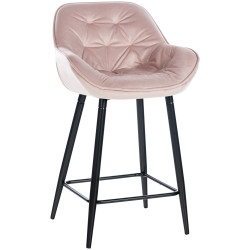 Sgabello da bar Gibson 76 in velluto, rosa