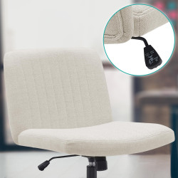 Chaise de bureau en tissu Kingman crème