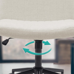 Chaise de bureau en tissu Kingman crème