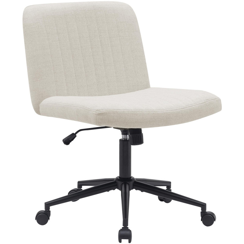 Chaise de bureau en tissu Kingman crème