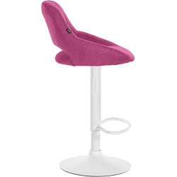 Tabouret de bar Milet, tissu, blanc/violet