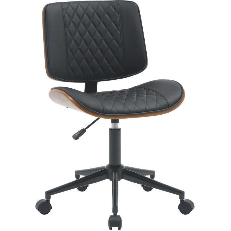 Chaise de bureau Plover en similicuir noyer/noir